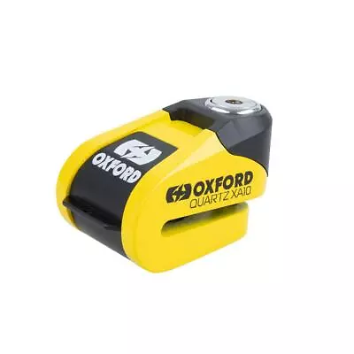 Oxford Quartz XA10 Motorcycle Disc Lock Alarm 10mm Pin Yellow Strong Secure • £35.10