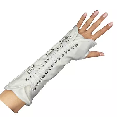 Michael Jackson Punk Rock Music Retro Handmade Fingerless Gloves With ArmBrace • $29.99