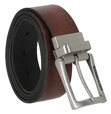 Harley-Davidson Men's Mod Reversible Genuine Leather Belt - Matte Black/Brown • $56.95