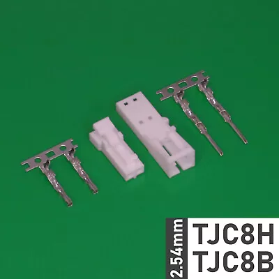 TJC8H/TJC8B 2.54mm Plug+Socket+Crimps 2p Crimp Connector W2W (TE/AMP MTE Style) • £8.05