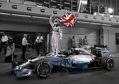 LEWIS HAMILTON POSTER Mercedes F1 Car Helmet Wall Art Print Photo Poster A3 A4 • £6.97