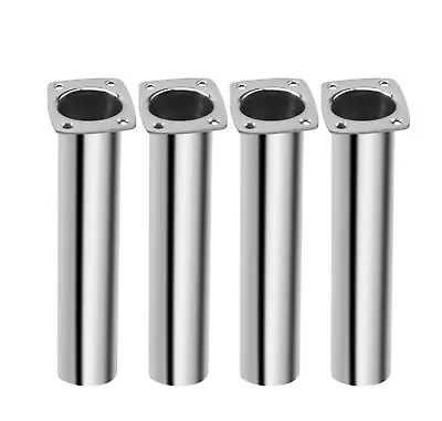$56.90 • Buy 4X Fishing Rod Holder Stainless Steel Flush Mount Polished 90 Degree Narrow Top