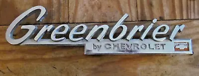 GREENBRIER By CHEVROLET Van Corvair EMBLEM Metal Vintage 1961 1962 1963 1964 • $39.99