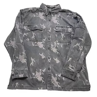 Men's Harley Davidson XL Camouflage Shirt Jacket Embroidered Biker Motorcycle • $50