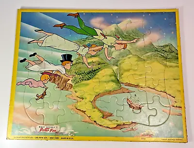 VINTAGE Jaymar Frame Tray Puzzle Walt Disney's Peter Pan Flight To Neverland • $19.99
