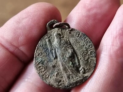 Late Post Medieval Benidict Bronze Pendant. Please Read Description. LD47u • £78