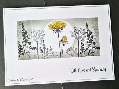 Handmade Card A5 -Sympathy Floral Lavinia Stamps • £4.39