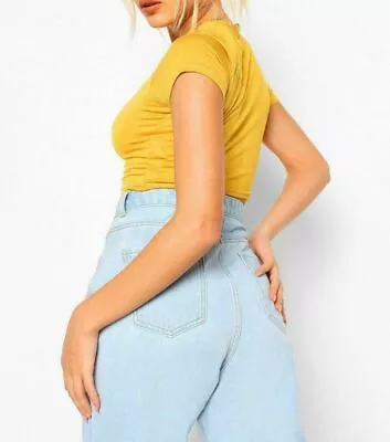 Cute Trendy Basic Tight Scoop Neck Crop Short Sleeve Crop Top Women Or Teen Girl • £6.99