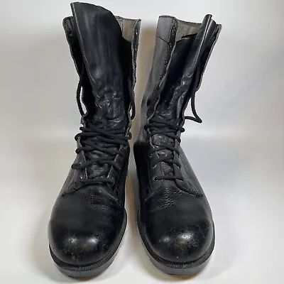 Vintage Vietnam Era Leather Black Boots Military Combat Size 9 • $55