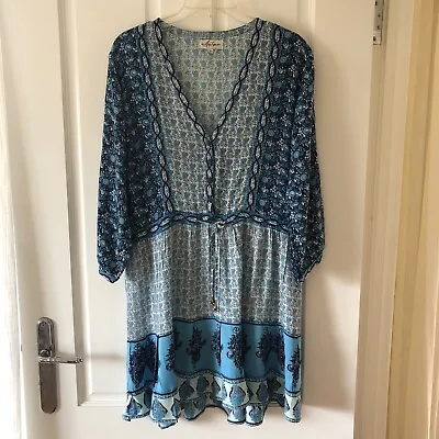 $89 • Buy Arnhem Dress 12AU Gypsy Florence Blue Playdress U55 W46 L88