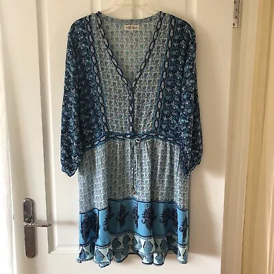 $80 • Buy Arnhem Dress 12AU Gypsy Florence Blue Playdress U55 W46 L88