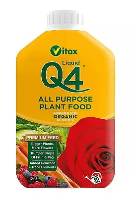 Vitax Liquid Q4 All Purpose Plant Food Premium Feed Organic Nutrients 1 Litre • £10.29