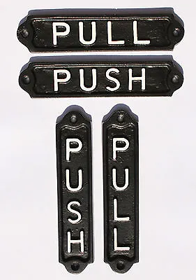 £8.99 • Buy Old Vintage Style Push & Pull Door Signs - Solid Cast Metal Pub Restaurant Cafe