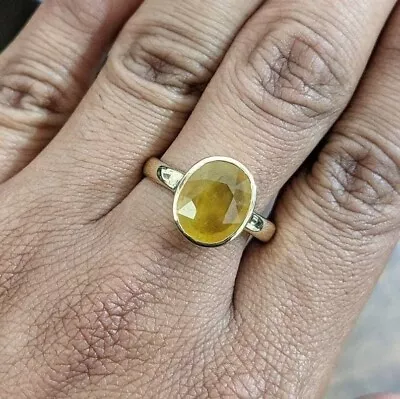 6.50 Ct Natural Certified Yellow Sapphire Ring Pukhraj Ring Sapphire Gemstone • $69.99