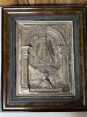 Vintage Embossed Religious Silverplate Figural 14 X 11 | Ntra Sra De Begona • $187.65