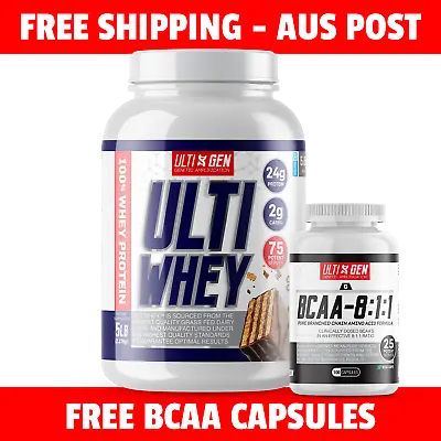 ULTI-GEN 100% WHEY PROTEIN | 2.27KG 75 SERVES + FREE BCAA Capsule - ULTI WHEY • $79.95
