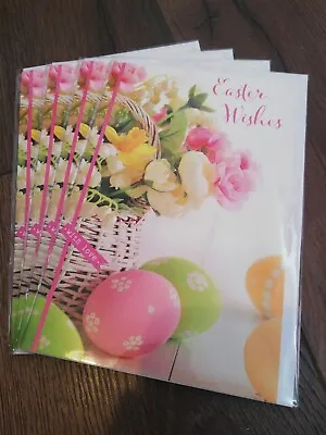 Pack Of 4 Easter Cards BNIP Basket Of Flowers  • £2.99