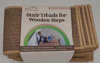 Natural Linen Soft & Comfortable Stair Treads For Wooden Steps 15 Pk~30 X 8 IN. • $34.95