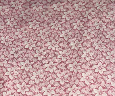 1/2 Yd Pink Floral Tone On Tone Daffodil Daisy Vintage Cotton Quilt Fabric • $3.79