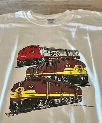 Vintage Train Engine Locomotive SOO Line Rebel Rails Shirt Size 2XL Dated 1999 • $19.99