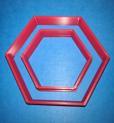 £2.99 • Buy Set Of 2 Hexagon Cutters (0078) - 3D Printed - High Quality Red
