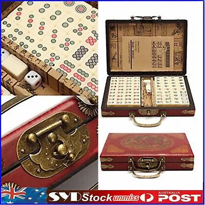 144Tiles Mah Jong Game Set Chinese Traditional Mahjong WITH English Instruction • $61.88