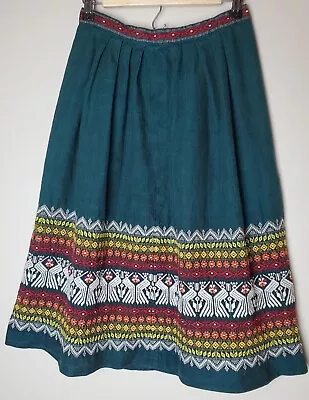 Women's Mayan Modern Made In Guatemala Embroidered Skirt Green Size Small • $35