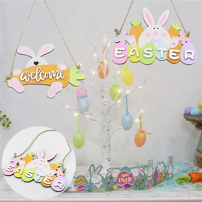 Easter Bunny Gnome Stand Table Decor Table Sign Tabletop Ornaments Wooden • £5.51