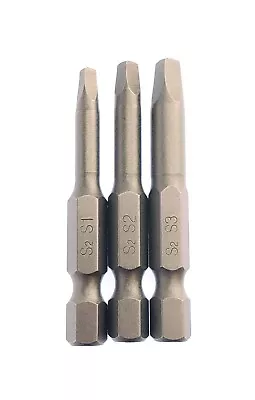 3pc Square Drive Power Bit Set (SQ1 SQ2 SQ3) SQ #1 #2 #3  • $7.99