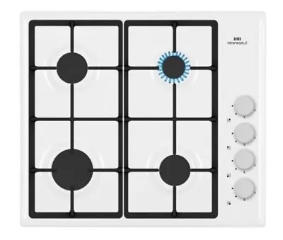 £110 • Buy New World 60cm White Gas Hob 60cm Cast Iron Pan Stands NWG61W