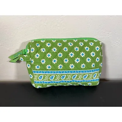 Vera Bradley Green Floral Paisley Small Lined Cosmetic Travel Bag • $12.49