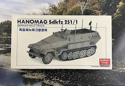 Vintage 1986 Academy Minicraft Hanomag Sdkfz 251/1 German Half Track  1/35 NIBS • $42.95