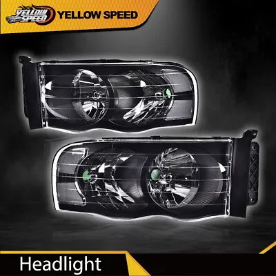 Pair Clear Black Headlights Headlamps Fit For 2002-2005 Dodge Ram 1500 2500 3500 • $68.89