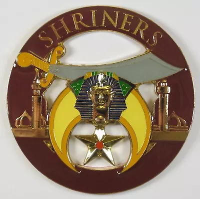 Auto Emblem Shriners Die Cut Metal Enamel (SCA_1028) Mason Freemason • $9.99