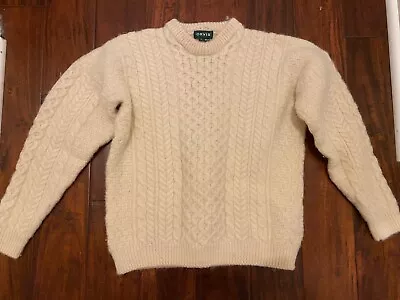 Orvis Aran Irish Fisherman's Crewneck Sweater Men's Medium (Tagged Large) • $60