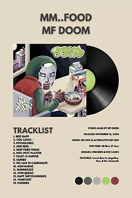 MM..FOOD - MF DOOM 12x18 Album Cover Custom Poster • $15