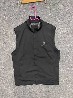 Nike Golf Vest Mens Large Black Full Zip Sleeveless Waverley Woods C.C Pockets ￼ • $65