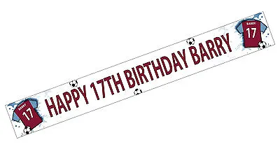 PERSONALISED BANNERS NAME AGE PHOTO BIRTHDAY FOOTBALL 7th 8th 9th 10th 11th K1 • £6.48