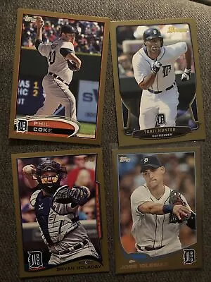 Detroit Tigers Gold Lot Of 4 Phil Coke Torii Hunter Bryan Holaday Jose Iglesias • $1.02