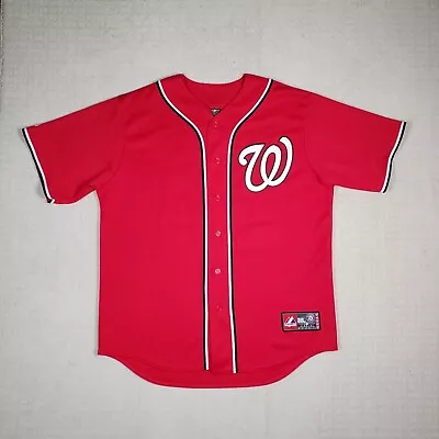 $38.50 • Buy Bryce Harper Washington Nationals Jersey Mens Large Red Majestic Stitched USA 34