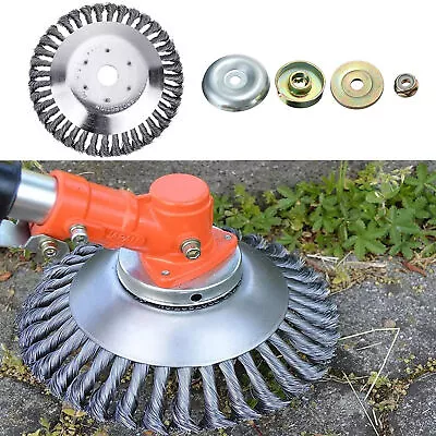 6in/8in Steel Wire Wheel Brush Cutter Weed Eater Trimmer Head With Adapter Kit • $34.40