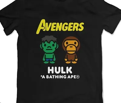 BAPE Marvel Baby Milo Hulk Tee Bathing Ape Black White ALL SIZES • $110