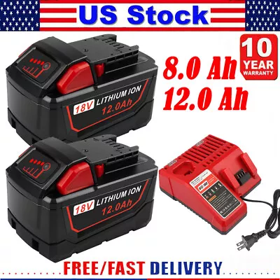 Battery For Milwaukee For M18 18V 12.0AH Extended Lithium 48-11-1890 / Charger • $115.99