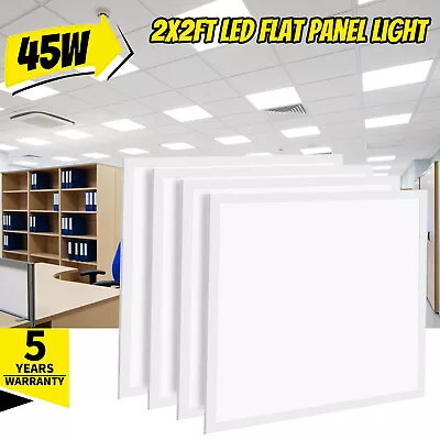 4 Packs 2x2FT White LED Flat Panel Light 45W 5000K Daylight Drop Ceiling Light • $117.29