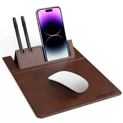 Travel Mouse Pad With Phone/Pen Holder PU Leather Mousepad For Wireless Mouse... • $17.99