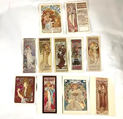 11 Large Vintage 1960's Alphonse Mucha Postcards - Art Nouveau - USA • $44.99