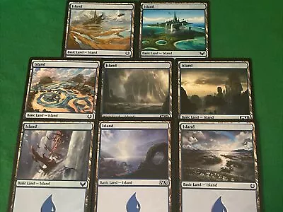 MTG 8 Pack Of Basic Lands With Different Art - Islands (Lot 3) • $0.99