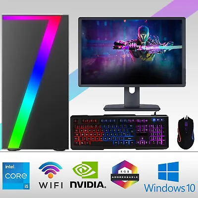 Windows 10 Quad Core I5 Gaming PC Monitor Bundle 16GB RAM 1TB HDD Nvidia 2GB • £319.99