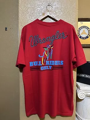Rare Vintage 90s Wrangler Bull Riders Only Western Cowboy Denim T Shirt XL • $90