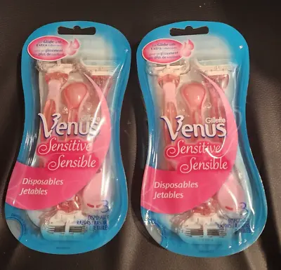 Gillette Venus Sensitive Disposable 3 Blade Razors 6 Count/2pack • $17.99